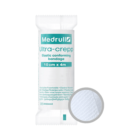 Бинт медичний еластично фiксуючий Medrull Ultra-crepp, розмiр 4 м x 10 см